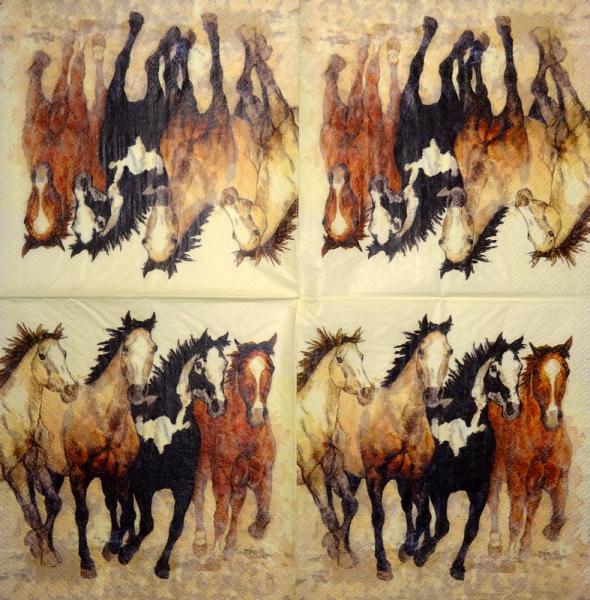 093 Horses - 4-ply - Sniff - Handkerchief